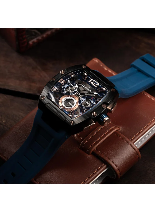 TORNADO blue Men's Premium Flexible & Durable Silicone Multi Function Watch T23105-BSNNK - 43mm mm for Men | Best Price UAE
